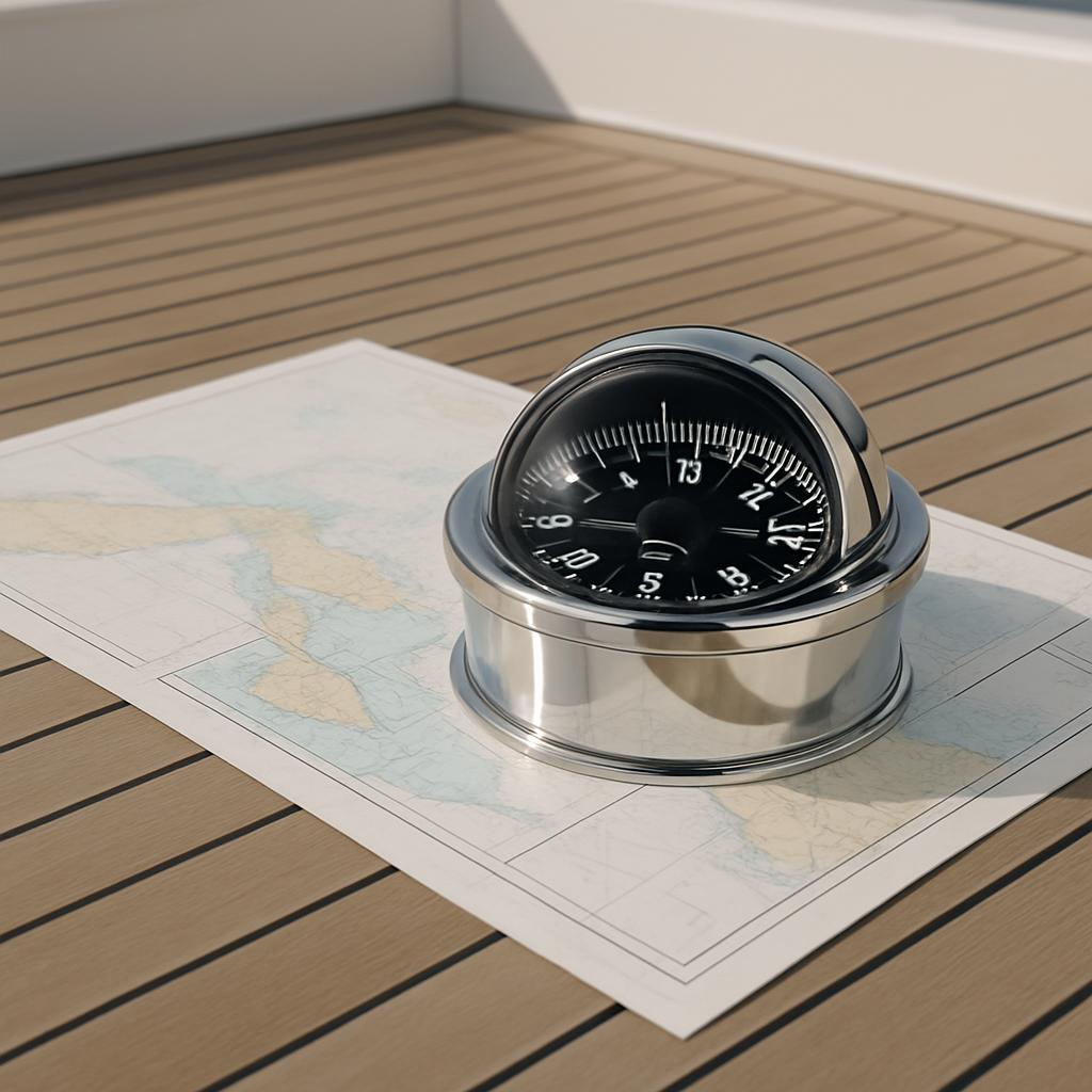 The magnetic compass is a crucial navigation tool, featuring a rotating dial with degrees marked along the perimeter and t...